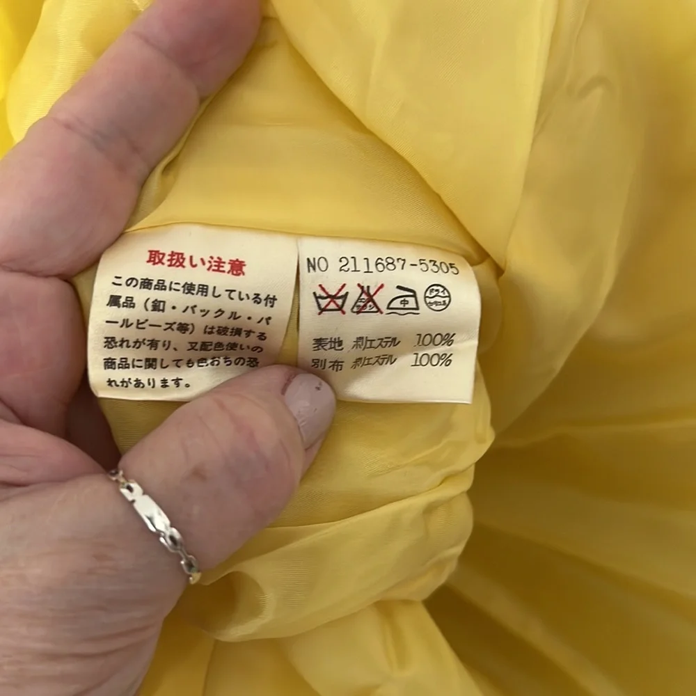 Vintage Sailor Dress Rockabilly A Line Yellow & Black Tulle Underskirt Lined - Picture 13 of 14